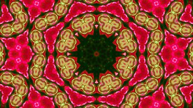 Soyut boya fırça mürekkep patlayabilir formanın düzgün kavramı simetrik desen süs dekoratif Kaleidoscope hareketi geometrik daire ve yıldız şekiller