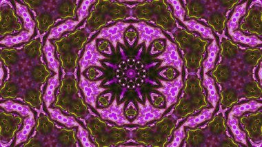 Soyut boya fırça mürekkep patlayabilir formanın düzgün kavramı simetrik desen süs dekoratif Kaleidoscope hareketi geometrik daire ve yıldız şekiller