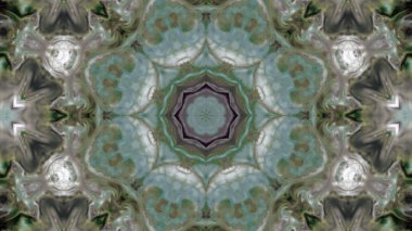 Soyut boya fırça mürekkep patlayabilir formanın düzgün kavramı simetrik desen süs dekoratif Kaleidoscope hareketi geometrik daire ve yıldız şekiller