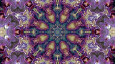 Soyut boya fırça mürekkep patlayabilir formanın düzgün kavramı simetrik desen süs dekoratif Kaleidoscope hareketi geometrik daire ve yıldız şekiller