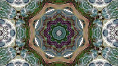 Soyut boya fırça mürekkep patlayabilir formanın düzgün kavramı simetrik desen süs dekoratif Kaleidoscope hareketi geometrik daire ve yıldız şekiller