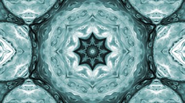 Soyut boya fırça mürekkep patlayabilir formanın düzgün kavramı simetrik desen süs dekoratif Kaleidoscope hareketi geometrik daire ve yıldız şekiller