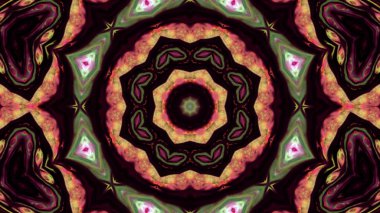 Soyut boya fırça mürekkep patlayabilir formanın düzgün kavramı simetrik desen süs dekoratif Kaleidoscope hareketi geometrik daire ve yıldız şekiller