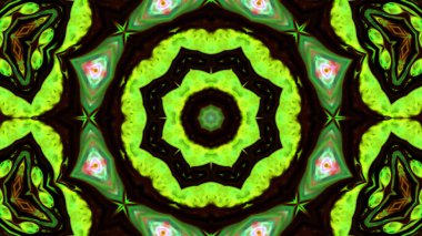 Soyut boya fırça mürekkep patlayabilir formanın düzgün kavramı simetrik desen süs dekoratif Kaleidoscope hareketi geometrik daire ve yıldız şekiller