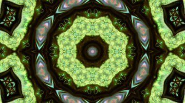 Soyut boya fırça mürekkep patlayabilir formanın düzgün kavramı simetrik desen süs dekoratif Kaleidoscope hareketi geometrik daire ve yıldız şekiller