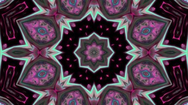 Soyut boya fırça mürekkep patlayabilir formanın düzgün kavramı simetrik desen süs dekoratif Kaleidoscope hareketi geometrik daire ve yıldız şekiller