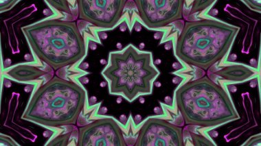 Soyut boya fırça mürekkep patlayabilir formanın düzgün kavramı simetrik desen süs dekoratif Kaleidoscope hareketi geometrik daire ve yıldız şekiller