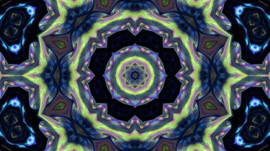 Soyut boya fırça mürekkep patlayabilir formanın düzgün kavramı simetrik desen süs dekoratif Kaleidoscope hareketi geometrik daire ve yıldız şekiller