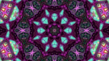 Soyut boya fırça mürekkep patlayabilir formanın düzgün kavramı simetrik desen süs dekoratif Kaleidoscope hareketi geometrik daire ve yıldız şekiller