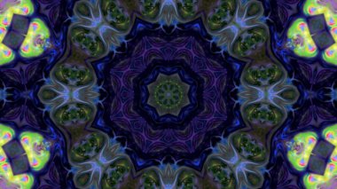 Soyut boya fırça mürekkep patlayabilir formanın düzgün kavramı simetrik desen süs dekoratif Kaleidoscope hareketi geometrik daire ve yıldız şekiller