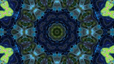 Soyut boya fırça mürekkep patlayabilir formanın düzgün kavramı simetrik desen süs dekoratif Kaleidoscope hareketi geometrik daire ve yıldız şekiller