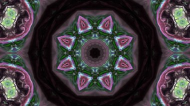 Soyut boya fırça mürekkep patlayabilir formanın düzgün kavramı simetrik desen süs dekoratif Kaleidoscope hareketi geometrik daire ve yıldız şekiller