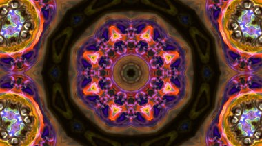 Soyut boya fırça mürekkep patlayabilir formanın düzgün kavramı simetrik desen süs dekoratif Kaleidoscope hareketi geometrik daire ve yıldız şekiller