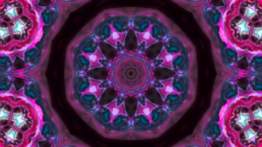 Soyut boya fırça mürekkep patlayabilir formanın düzgün kavramı simetrik desen süs dekoratif Kaleidoscope hareketi geometrik daire ve yıldız şekiller