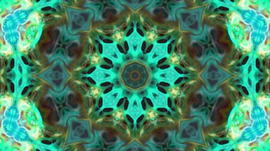 Soyut boya fırça mürekkep patlayabilir formanın düzgün kavramı simetrik desen süs dekoratif Kaleidoscope hareketi geometrik daire ve yıldız şekiller