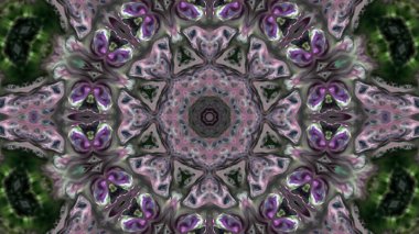 Soyut boya fırça mürekkep patlayabilir formanın düzgün kavramı simetrik desen süs dekoratif Kaleidoscope hareketi geometrik daire ve yıldız şekiller