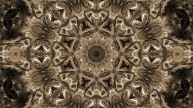 Soyut boya fırça mürekkep patlayabilir formanın düzgün kavramı simetrik desen süs dekoratif Kaleidoscope hareketi geometrik daire ve yıldız şekiller