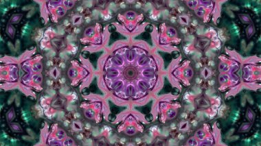 Soyut boya fırça mürekkep patlayabilir formanın düzgün kavramı simetrik desen süs dekoratif Kaleidoscope hareketi geometrik daire ve yıldız şekiller