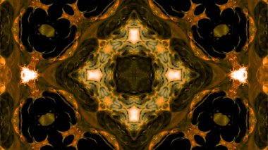 Soyut boya fırça mürekkep patlayabilir formanın düzgün kavramı simetrik desen süs dekoratif Kaleidoscope hareketi geometrik daire ve yıldız şekiller