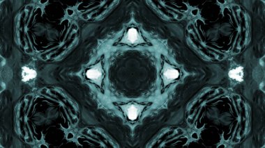 Soyut boya fırça mürekkep patlayabilir formanın düzgün kavramı simetrik desen süs dekoratif Kaleidoscope hareketi geometrik daire ve yıldız şekiller