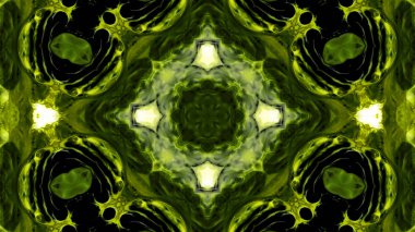 Soyut boya fırça mürekkep patlayabilir formanın düzgün kavramı simetrik desen süs dekoratif Kaleidoscope hareketi geometrik daire ve yıldız şekiller