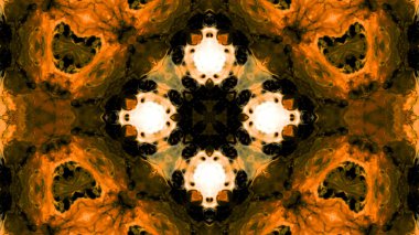 Soyut boya fırça mürekkep patlayabilir formanın düzgün kavramı simetrik desen süs dekoratif Kaleidoscope hareketi geometrik daire ve yıldız şekiller