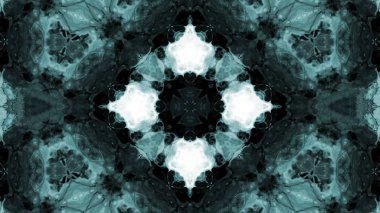 Soyut boya fırça mürekkep patlayabilir formanın düzgün kavramı simetrik desen süs dekoratif Kaleidoscope hareketi geometrik daire ve yıldız şekiller