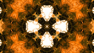 Soyut boya fırça mürekkep patlayabilir formanın düzgün kavramı simetrik desen süs dekoratif Kaleidoscope hareketi geometrik daire ve yıldız şekiller