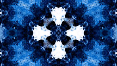 Soyut boya fırça mürekkep patlayabilir formanın düzgün kavramı simetrik desen süs dekoratif Kaleidoscope hareketi geometrik daire ve yıldız şekiller