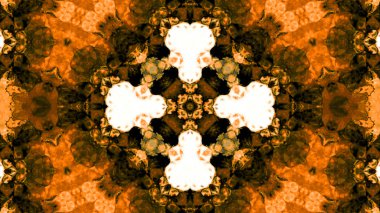 Soyut boya fırça mürekkep patlayabilir formanın düzgün kavramı simetrik desen süs dekoratif Kaleidoscope hareketi geometrik daire ve yıldız şekiller