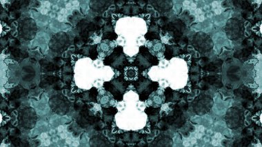 Soyut boya fırça mürekkep patlayabilir formanın düzgün kavramı simetrik desen süs dekoratif Kaleidoscope hareketi geometrik daire ve yıldız şekiller