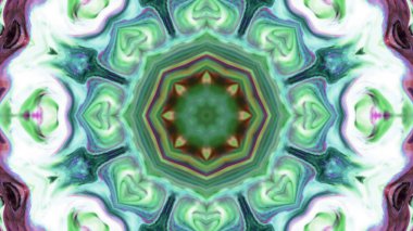 Soyut boya fırça mürekkep patlayabilir formanın düzgün kavramı simetrik desen süs dekoratif Kaleidoscope hareketi geometrik daire ve yıldız şekiller