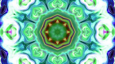 Soyut boya fırça mürekkep patlayabilir formanın düzgün kavramı simetrik desen süs dekoratif Kaleidoscope hareketi geometrik daire ve yıldız şekiller