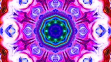 Soyut boya fırça mürekkep patlayabilir formanın düzgün kavramı simetrik desen süs dekoratif Kaleidoscope hareketi geometrik daire ve yıldız şekiller