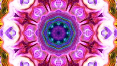 Soyut boya fırça mürekkep patlayabilir formanın düzgün kavramı simetrik desen süs dekoratif Kaleidoscope hareketi geometrik daire ve yıldız şekiller