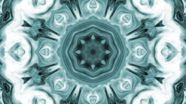 Soyut boya fırça mürekkep patlayabilir formanın düzgün kavramı simetrik desen süs dekoratif Kaleidoscope hareketi geometrik daire ve yıldız şekiller