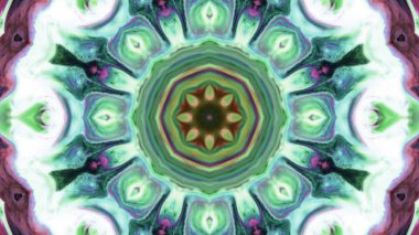 Soyut boya fırça mürekkep patlayabilir formanın düzgün kavramı simetrik desen süs dekoratif Kaleidoscope hareketi geometrik daire ve yıldız şekiller