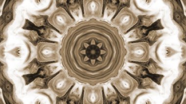 Soyut boya fırça mürekkep patlayabilir formanın düzgün kavramı simetrik desen süs dekoratif Kaleidoscope hareketi geometrik daire ve yıldız şekiller