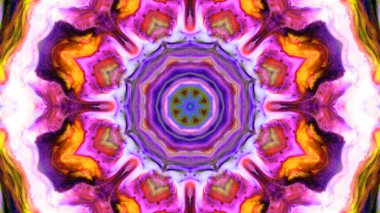 Soyut boya fırça mürekkep patlayabilir formanın düzgün kavramı simetrik desen süs dekoratif Kaleidoscope hareketi geometrik daire ve yıldız şekiller