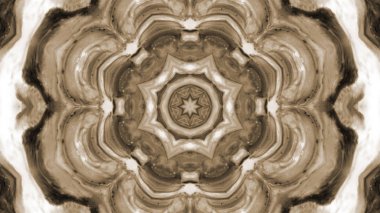 Soyut boya fırça mürekkep patlayabilir formanın düzgün kavramı simetrik desen süs dekoratif Kaleidoscope hareketi geometrik daire ve yıldız şekiller