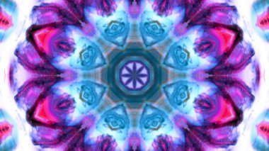 Soyut boya fırça mürekkep patlayabilir formanın düzgün kavramı simetrik desen süs dekoratif Kaleidoscope hareketi geometrik daire ve yıldız şekiller