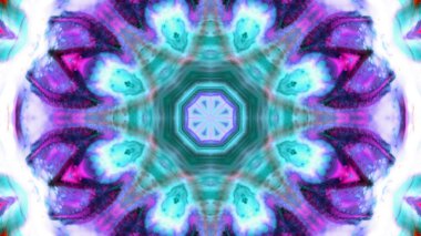 Soyut boya fırça mürekkep patlayabilir formanın düzgün kavramı simetrik desen süs dekoratif Kaleidoscope hareketi geometrik daire ve yıldız şekiller