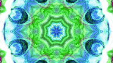 Soyut boya fırça mürekkep patlayabilir formanın düzgün kavramı simetrik desen süs dekoratif Kaleidoscope hareketi geometrik daire ve yıldız şekiller