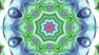 Soyut boya fırça mürekkep patlayabilir formanın düzgün kavramı simetrik desen süs dekoratif Kaleidoscope hareketi geometrik daire ve yıldız şekiller