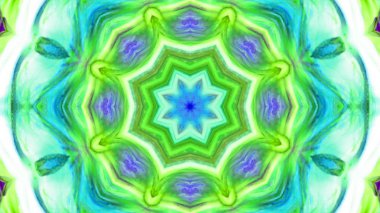 Soyut boya fırça mürekkep patlayabilir formanın düzgün kavramı simetrik desen süs dekoratif Kaleidoscope hareketi geometrik daire ve yıldız şekiller