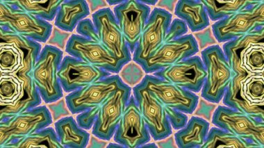 Soyut boya fırça mürekkep patlayabilir formanın düzgün kavramı simetrik desen süs dekoratif Kaleidoscope hareketi geometrik daire ve yıldız şekiller