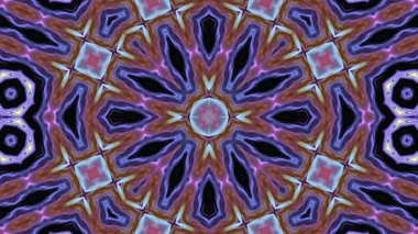 Soyut boya fırça mürekkep patlayabilir formanın düzgün kavramı simetrik desen süs dekoratif Kaleidoscope hareketi geometrik daire ve yıldız şekiller