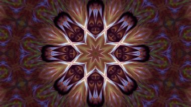 Soyut boya fırça mürekkep patlayabilir formanın düzgün kavramı simetrik desen süs dekoratif Kaleidoscope hareketi geometrik daire ve yıldız şekiller