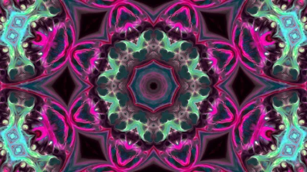 Soyut boya fırça mürekkep patlayabilir formanın düzgün kavramı simetrik desen süs dekoratif Kaleidoscope hareketi geometrik daire ve yıldız şekiller