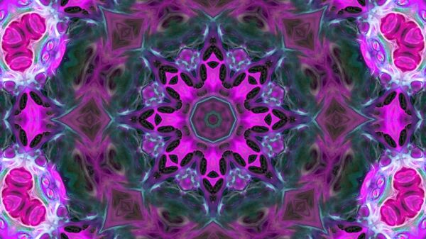 Soyut boya fırça mürekkep patlayabilir formanın düzgün kavramı simetrik desen süs dekoratif Kaleidoscope hareketi geometrik daire ve yıldız şekiller